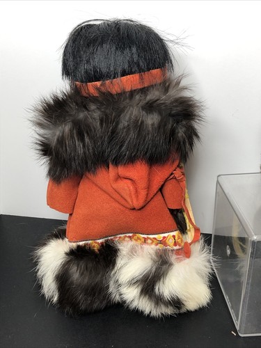 10” Vintage Regal Canada Set Of 2 Vinyl Dolls 1964 Cute Indigenous Inuit Pair #O - Picture 10 of 12
