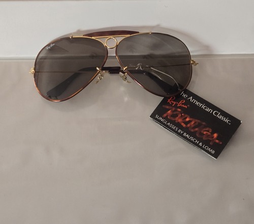 Vintage Bausch and Lomb Ray-Ban Tortuga Shooters Aviator Style Sunglasses - Picture 7 of 8