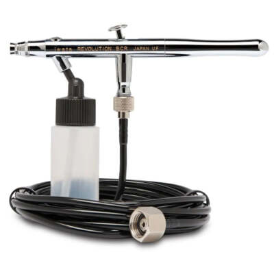 Iwata Revolution HP-BCR Siphon Feed Dual Action Airbrush with Iwata Airbrush Hos