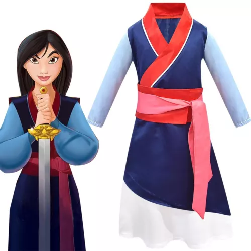 Girls Mulan Warrior Qipao Dress Costume for Halloween Cosplay in Estonia at 74 Rating 5