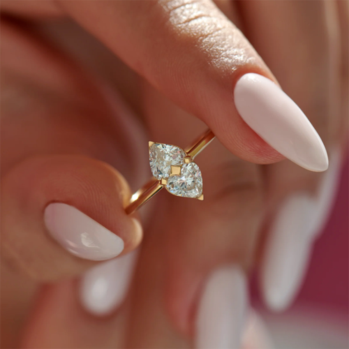 1CT Heart Cut Lab Created Diamond Valentine Gift Ring For Love 14K Gold Plated - Picture 4 of 6