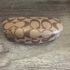 Coach Hard Clamshell Sunglasses Case Brown Designer Monogram