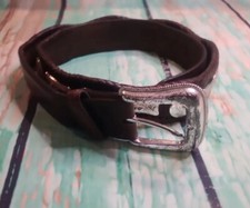 Western Belt Nadin Western Leather Studs Belt 36  Long Silver Links And Studs