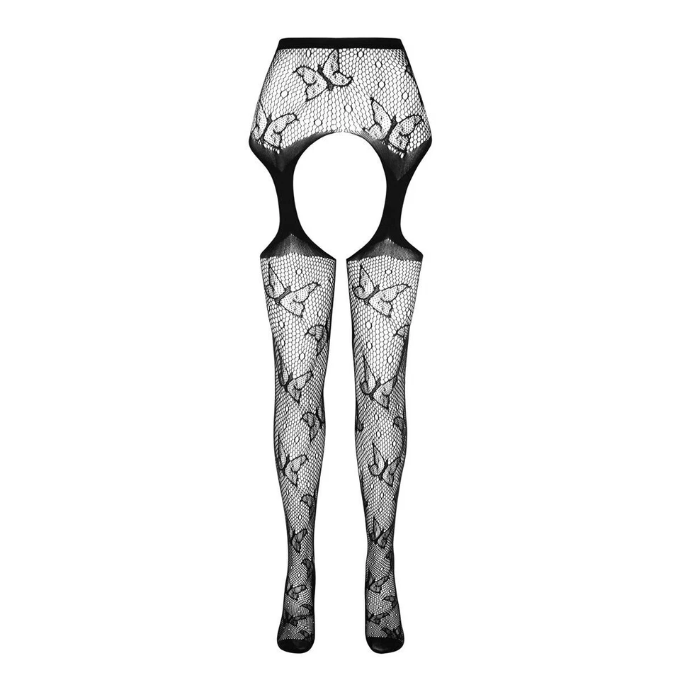Sexy Passion Damen Netz-Strumpfhose in Straps-Optik Schwarz 34/36/38 #AC1374 - Bild 3 von 4
