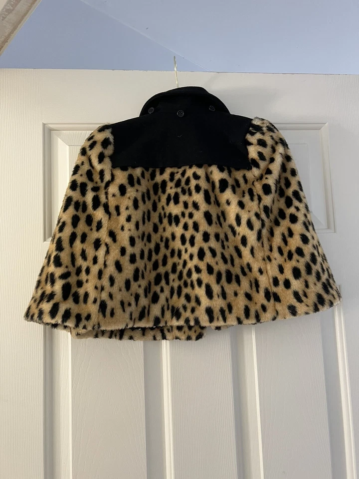 JUICY COUTURE Girls Cheetah Print 2-Pc Cape Coat & Bonnet Sz 2/3 - Image 2 of 4