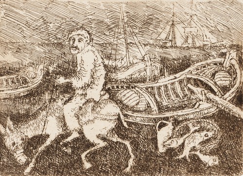 P. STEPHAN (1927-2014), Maritime Szene mit Fischerbooten, Rad. Expressionismus - Picture 3 of 5