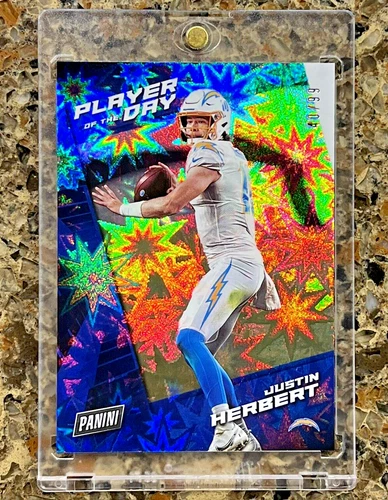 JUSTIN HERBERT 2021 Panini Player of the Day KABOOM #'d 40/99 SSP LA Chargers