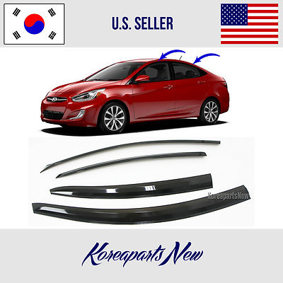 3D SMOKED DOOR VISOR WINDOW DEFLECTOR fits for HYUNDAI ACCENT SEDAN 2012-2017