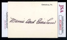 Mamie Eisenhower JSA Coa Signed 3x5 Index Card Autographed