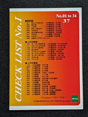 CHECK LIST No.1 Railway Collection2 1998 EPOCH No.37 Japanese TCG