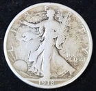 1918 S Half Dollar Walking Liberty 90% Silver
