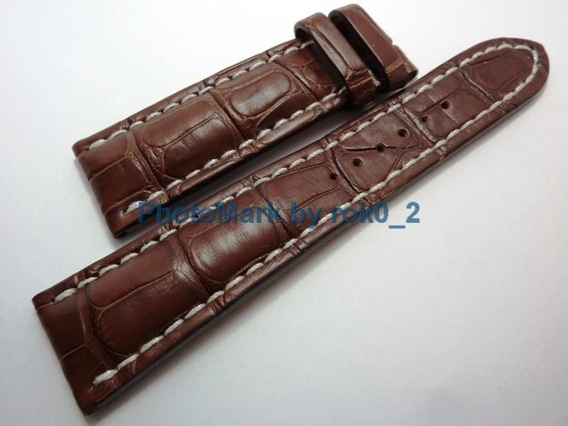 100 Genuine BREITLING 24mm x 20mm BROWN CROC ALLIGATOR STRAP BAND NEW OEM