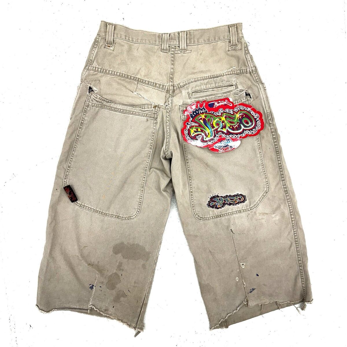 Jnco Jeans Rare Wide Leg Khaki Pants With Unique Embroidery Jnco Jeans Rare Wide Leg Khaki Pants With Unique Embroidery