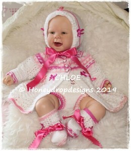 Chloe 7 Articulo Papel Tejer Patron 0 6 Meses Bebe Reborn Honeydropdesigns Ebay