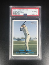 2006 Topps Heritage DEREK JETER Blue Lettering SSP #23 PSA 10 SUPER LOW POP 10
