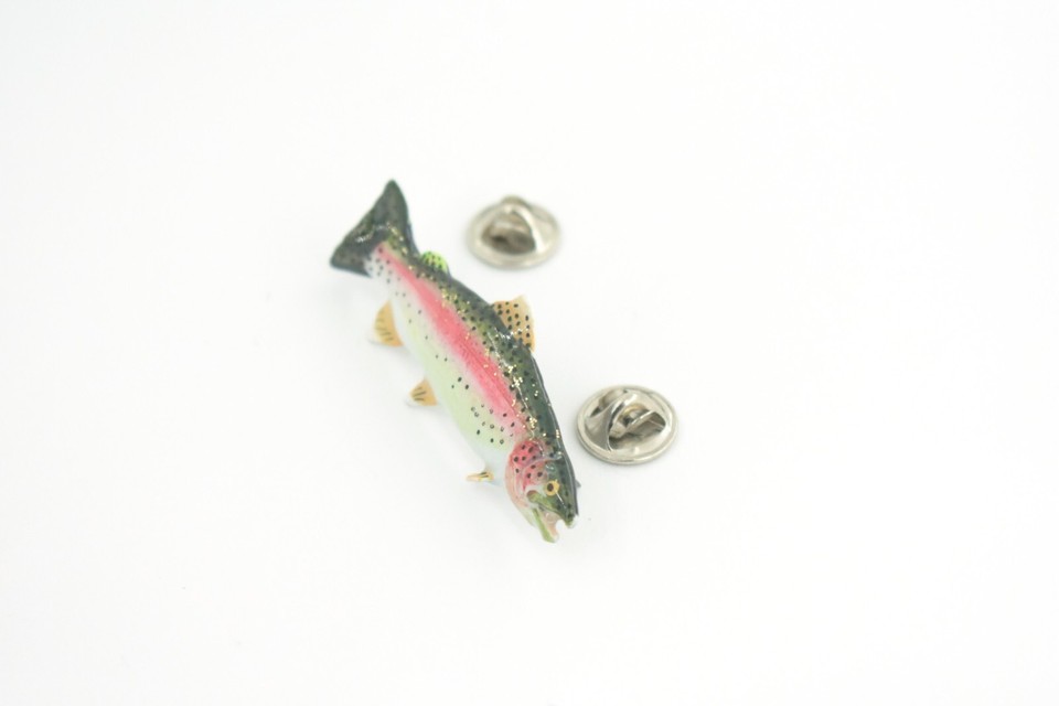 Rainbow Trout Pin, Handmade Fish Pin, Pewter, F001, 2”, Fishing Gift ...