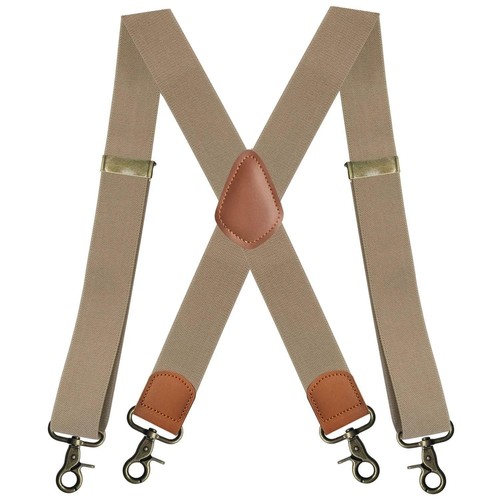 Bretelle Vintage Uomo Resistenti 4 Ganci a Scatto per Cintura Regolabile X Schienale Nuove - Foto 23 di 28