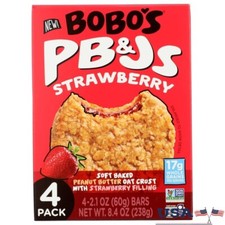 Gluten Free Strawberry Oat Bars Soft Baked Snack 4 Pack 8.4 Oz Healthy Treats US