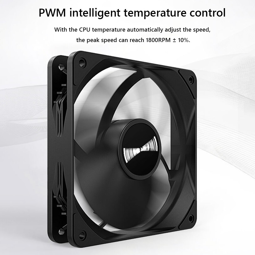 TEUCER CPU Cooler PWM 4Pin 12V Cooling Fan Temperature Control for