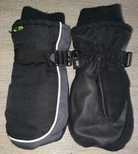 boys CHAMPION black gray WINTER MITTENS ages 4 to 7 WATERPROOF nice 