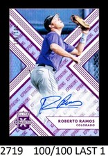 1-2018 ELITE EXTRA EDITION PURPLE ASPIRATIONS AUTO ROBERTO RAMOS ROCKIES 100/100