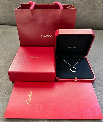 Cartier Juste un Clou Pendant Necklace 18K White Gold and Pave
