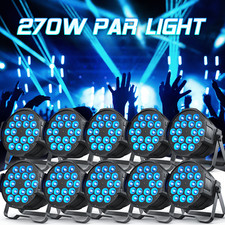 10PCS Par Stage Light 270W RGBW 18 LED Strobe Lighting DMX512 for DJ Disco Party
