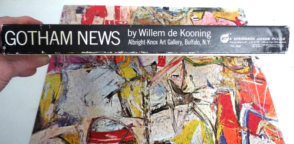 "Gotham News" by "Willem de Kooning" Springbok Jigsaw Puzzle 带盒 复古 '66" — 第 4/4 张图片