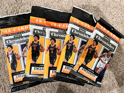   2021 PANINI NBA CHRONICLES DRAFT PICKS* 15 CARD CELLO pk,  LOT OF 5 