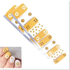Jaysea Nails Polish Strips - Color Yellow Sunshine Smiley Street Nail Art - B4G1