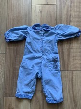 Vintage Toddler Girls blue cotton Jumpsuit 1960s Cat MCM Sz 18m-2T