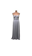 Birdy Grey Grace Maxi Dress Size XS Light Grey Pleated Gown