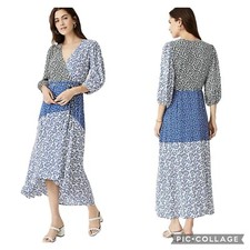 Ann Taylor Floral Wrap Flare Midi Dress Mixed Floral Print Sz 2 $179