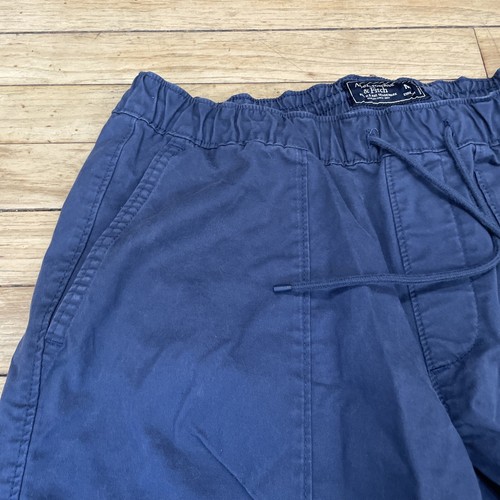 ABERCROMBIE AND FITCH Y2k Shorts Men M Blue Light Twill Beach Lounge Drawstring - Picture 14 of 19