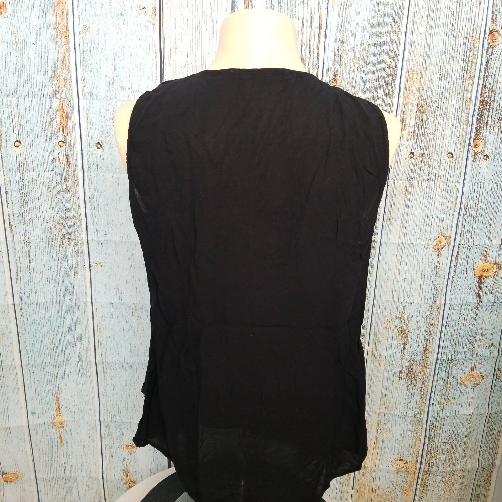 Zara Basic Tops Womens Medium Solid Color Black V… - image 5