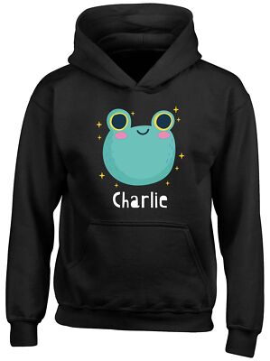 Personalisierter Froschgesicht Kinder Hoodie Kaulquappe Kröte Jungen Mädchen Geschenk Top