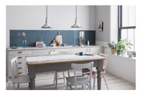 Alusplash Reversible Splashback, 900 x 800mm - Petrol Blue & Warm Grey