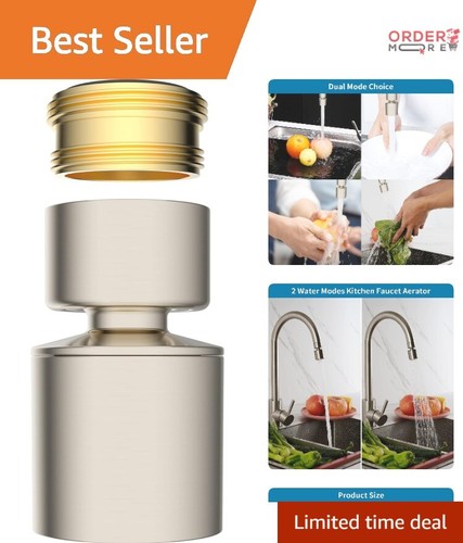 Faucet Aerator Brass 360° Swivel Dual-Flow Sink Sprayer Attachment Kitchen Use