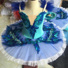 Blue Professional Ballet Tutu Skirt Kids Adult Pancake Tutu Ballerina Costume