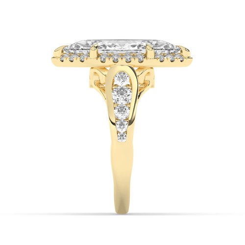 Lab-grown Marquise Solitaire Diamond Halo Engagement Ring 18K Yellow Gold 7.90CT - Picture 20 of 23