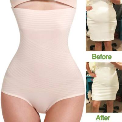 Fajas Colombianas High-Waist Tummy Control Slim Body Shaper Girdle Boned Panties