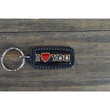 Vintage Love You Keychain Made USA Bag Pull Metal