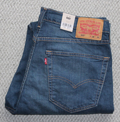 Levi's 505 Regular MEN'S JEANS • Stretch • 36x30 36x34 • medium