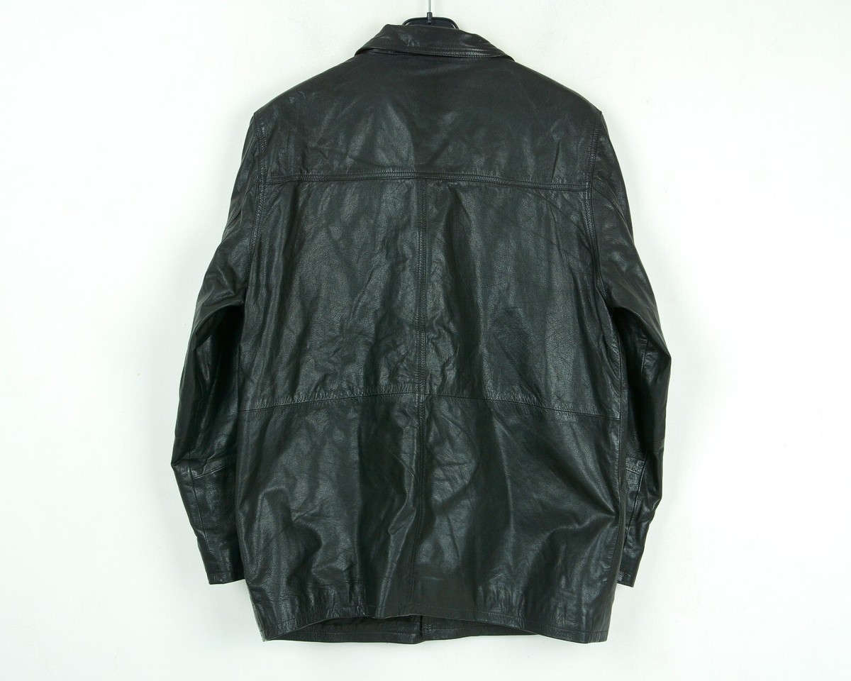 HOLLOWAY Men UK 40 US Leather EU 50 Coat Jacket Blazer Black HOLLOWAY Men UK 40 US Leather EU 50 Coat Jacket Blazer Black