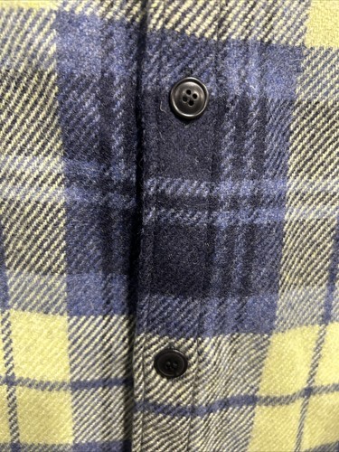 NEW MEN'S S A.P.C. TREK WOOL PLAID FLANNEL OVERSHIRT IN DARK NAVY Large - Picture 4 of 12