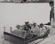 Thomas Edison and Harvey Firestone in Chris-Craft Speedboat 1928 New 8x10 Photo