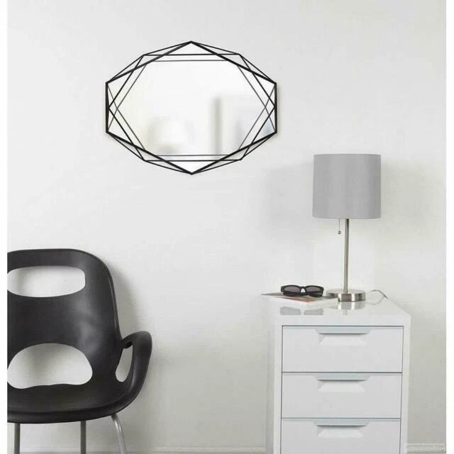 Hexagon Black Decorative Mirrors