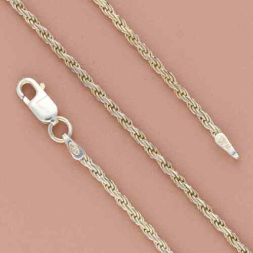 sterling silver italy 2mm rope chain necklace siz… - image 1