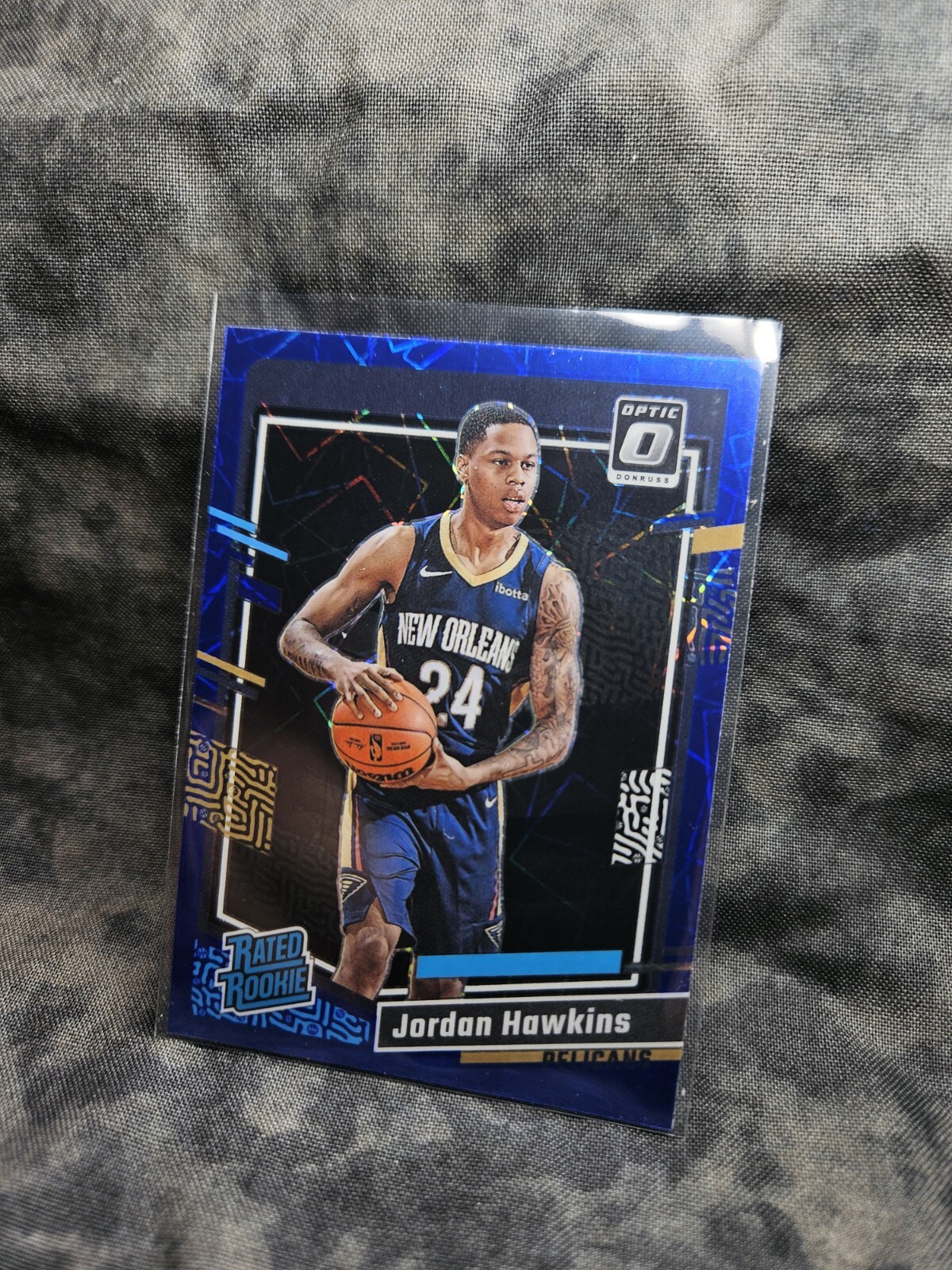 2023-24 Donruss Optic - Rated Rookie Blue Velocity Prizm #238 Jordan Hawkins