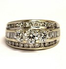14k white gold 2.74ct round diamond engagement ring wedding band 8.9g ladies — photo 1